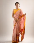 Pink & Yellow Sri Lankan Batik Saree