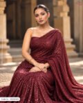 Deep Maroon Sequined Fabric